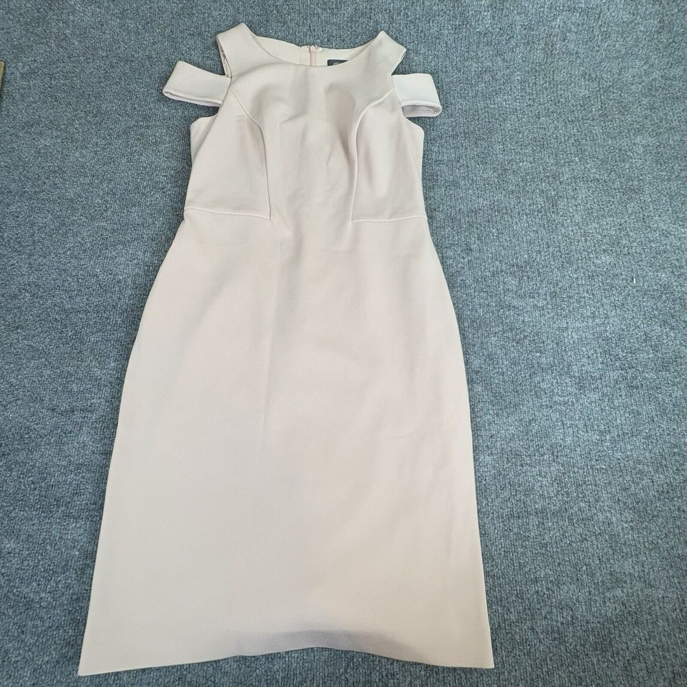 Vince Camuto Dress Womens 8 Pink Beige Cold-Shoulder Sheath Elegant Sophisticate